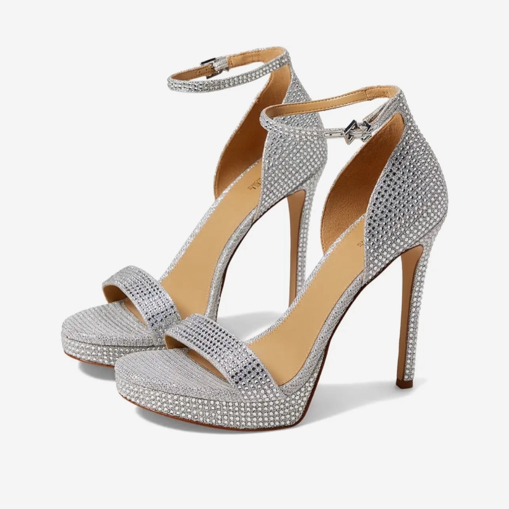Michael Kors Jordyn Platform Silver Size 9.5 - Picture 2 of 5